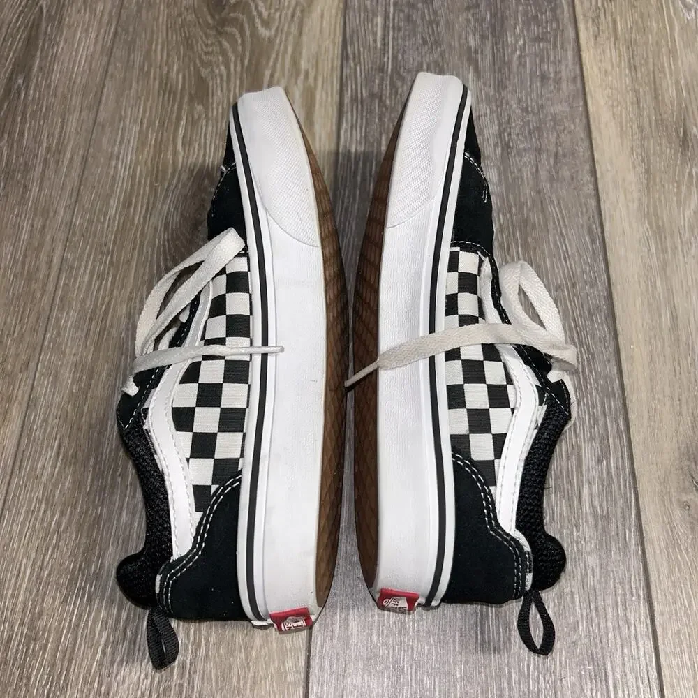 Vans Off The Wall Skater Shoes Youth 4.5 Black Checkered Low Top Sneakers 500714